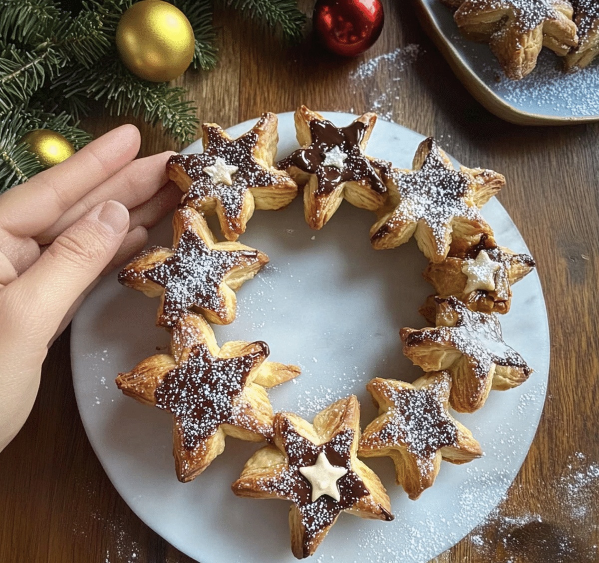 Festive Nutella Puff Pastry Star Wreath Recipe