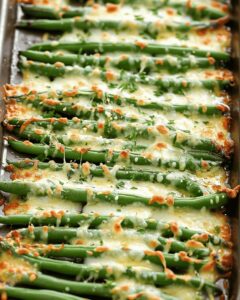 Cheesy Garlic Green Bean Bake Recipe