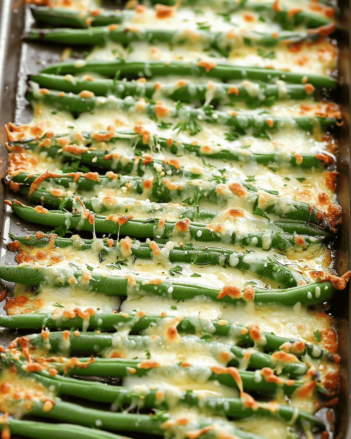 Cheesy Garlic Green Bean Bake Recipe
