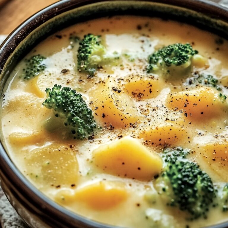 Hearty Crockpot Potato Broccoli Cheddar Soup Recipe