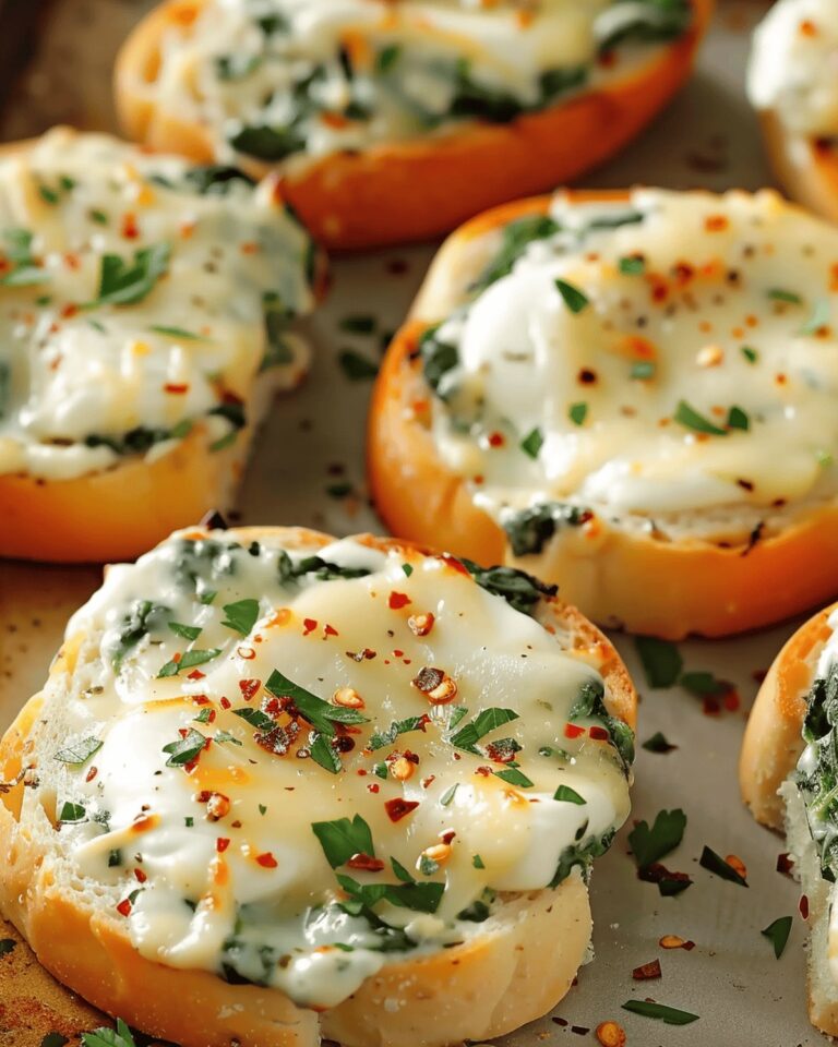 Cheesy Spinach-Artichoke Toasts Recipe