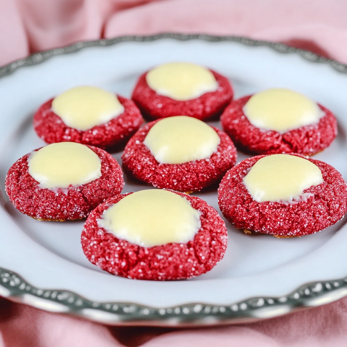 Decadent Red Velvet Thumbprint Cookies With Cream Cheese Recipe