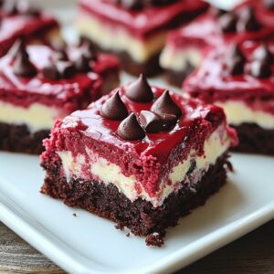 Velvety Red Velvet Cheesecake Brownie Bars Recipe