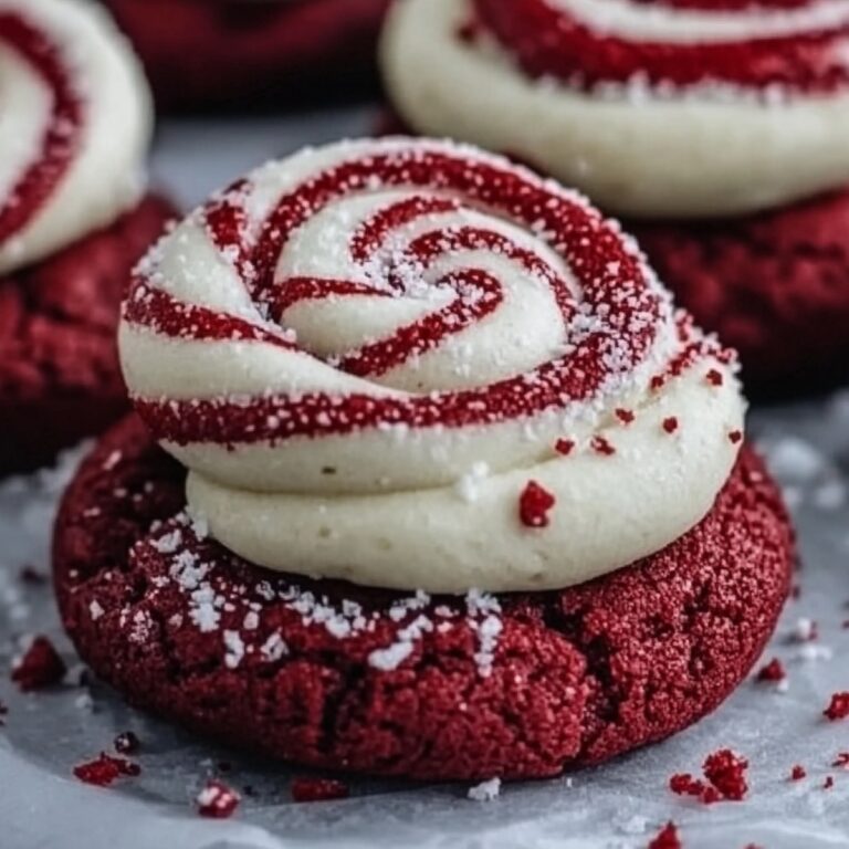 Festive Peppermint Red Velvet Blossom Cookies Recipe