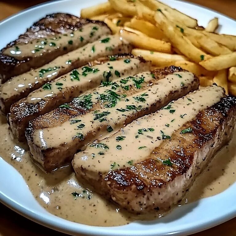 Succulent Steak With Garlic Cream Sauce Recipe