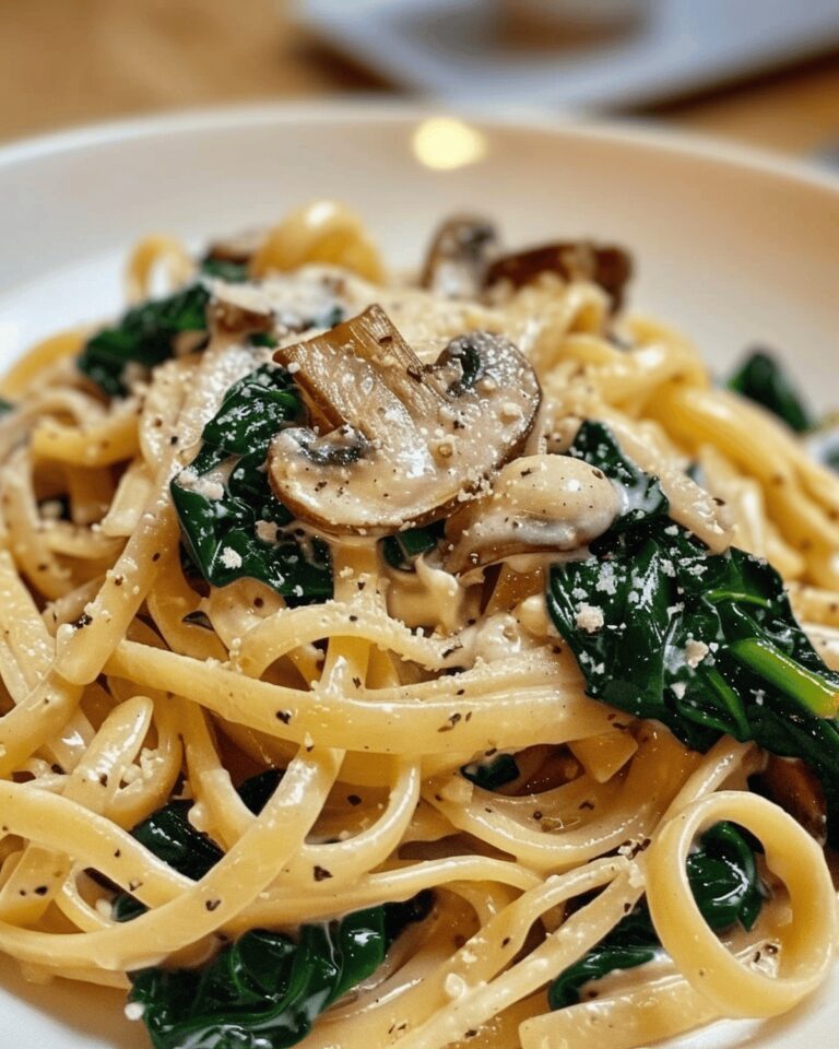 Creamy Spinach And Mushroom Pasta Delight Recipe