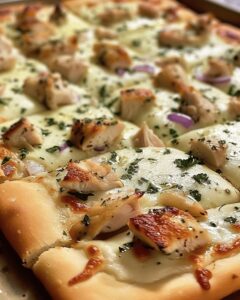 Creamy Garlic Chicken Herb Pizza Recipe