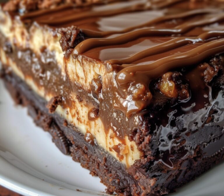 Silky Caramel Brownie Cheesecake Recipe
