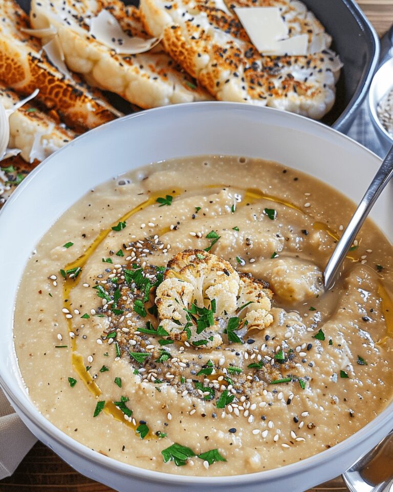 Asiago Roasted Garlic Cauliflower Soup Recipe