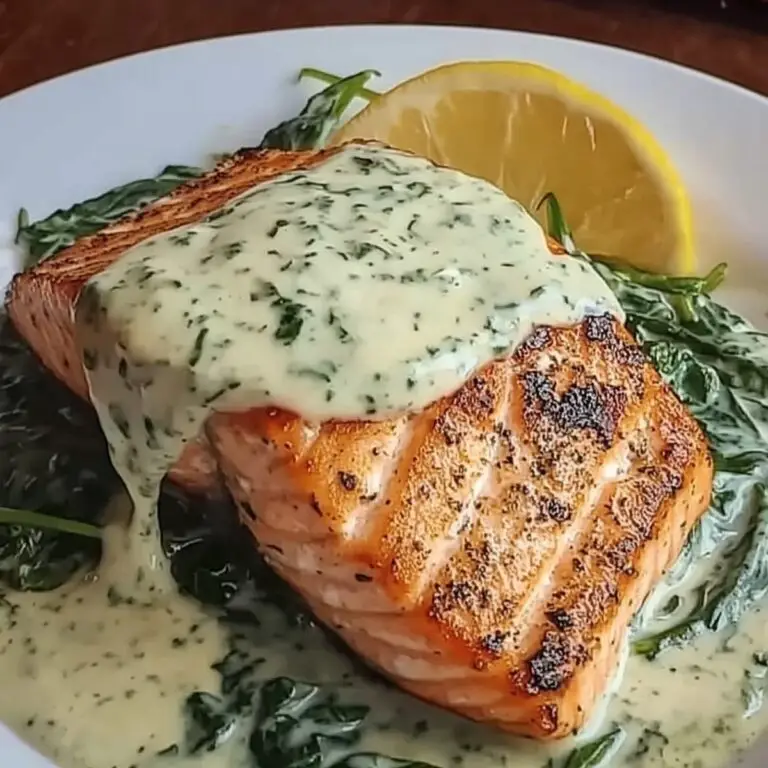 Silky Salmon With Spinach Sauce Recipe