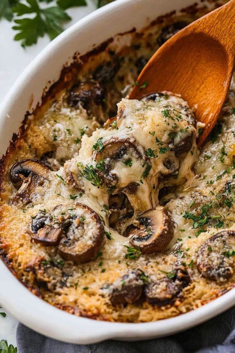 Baked Cheesy Mushrooms Casserole Recipe