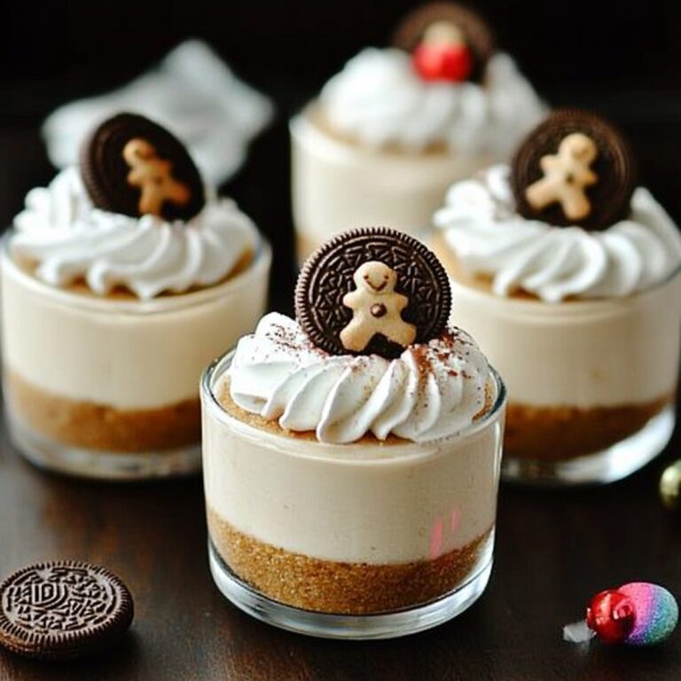 Festive Gingerbread Oreo No-Bake Mini Cheesecakes Recipe