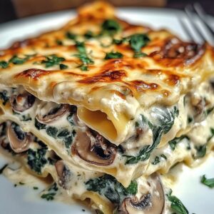 Creamy Spinach & Mushroom Lasagna Recipe