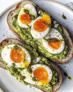 Jammy Egg, Avocado & Pesto Toast Recipe