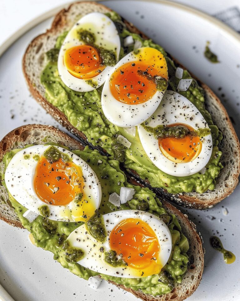 Jammy Egg, Avocado & Pesto Toast Recipe