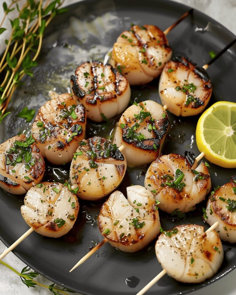 Grilled Garlic Lemon Scallops Recipe