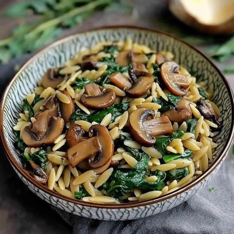 Hearty Spinach Mushroom Orzo Recipe