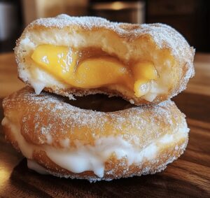 Smooth Peach Cobbler Cheesecake Donuts Recipe