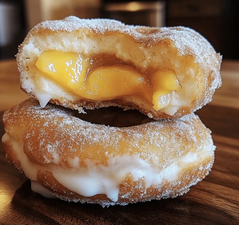 Smooth Peach Cobbler Cheesecake Donuts Recipe