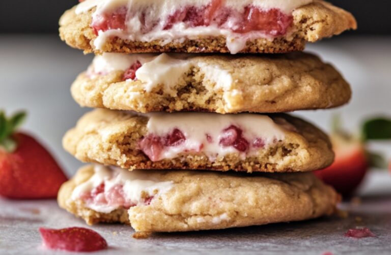 Heavenly Strawberry Cheesecake Stuffed Cookies Recipe