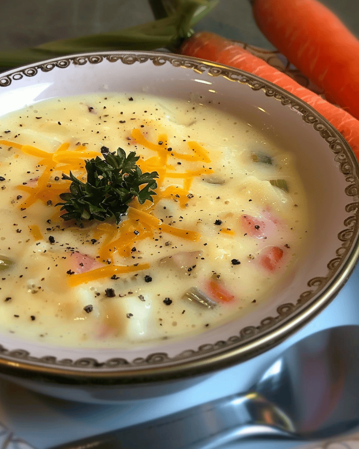 Cheesy Vegetable Delight Soup Recipe