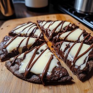 Gooey Chocolate Fudge Dessert Pizza Recipe