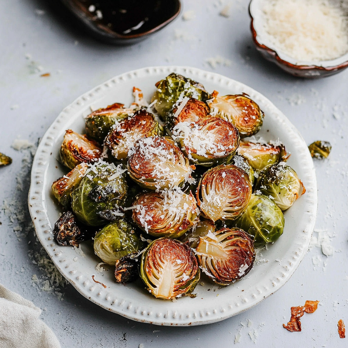 Crispy Garlic Parmesan Roasted Brussel Sprouts Recipe