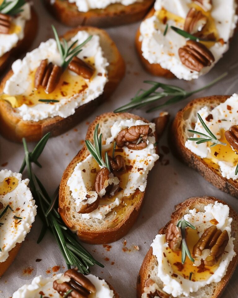 Spicy Feta Delight Crostini With Sweet Drizzle Recipe