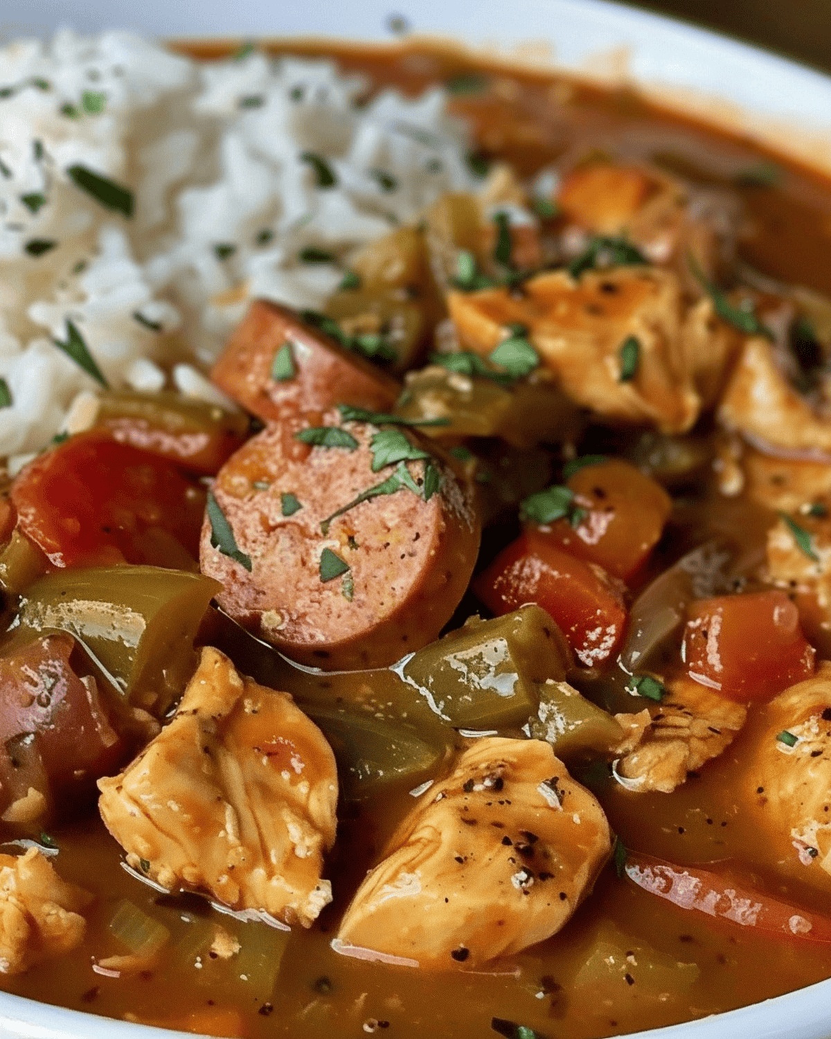 Cajun Style Chicken And Sausage Stew Recipe