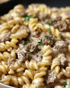 Beef And Rotini Alfredo Delight Recipe