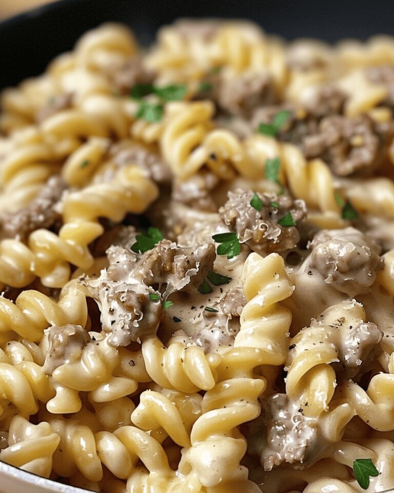 Beef And Rotini Alfredo Delight Recipe