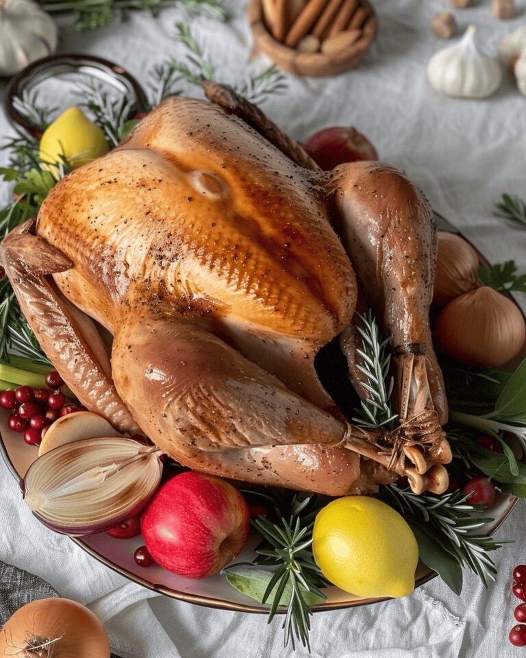 Savory Herb-Infused Roast Turkey Recipe