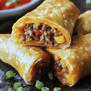 Crispy Cheeseburger Egg Rolls Recipe