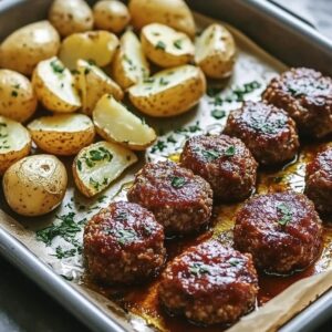 Hearty Sheet Pan Mini Meatloaf And Roasted Potatoes Recipe