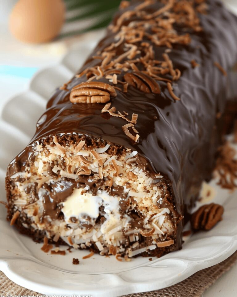 Chocolate Coconut Pecan Cake Roll Recipe