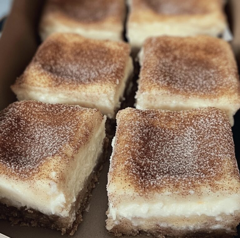 Crispy Cinnamon Churro Cheesecake Bars Recipe