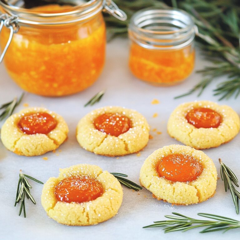 Rustic Apricot Rosemary Thumbprint Cookies Recipe