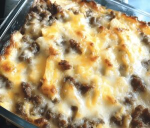 Hearty Sausage Hashbrown Breakfast Casserole Recipe