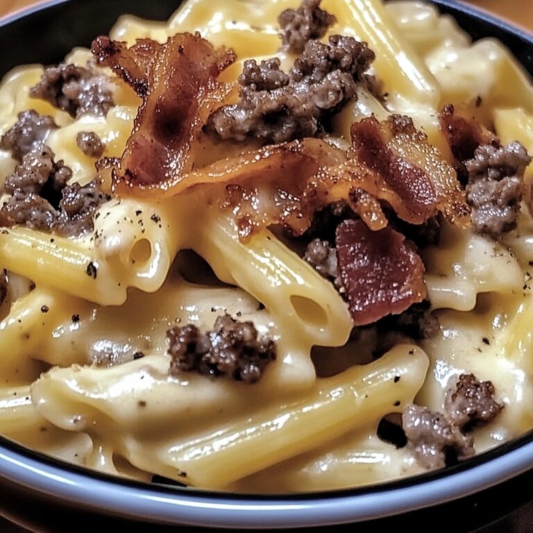 Indulgent Bacon Cheeseburger Alfredo Pasta Recipe