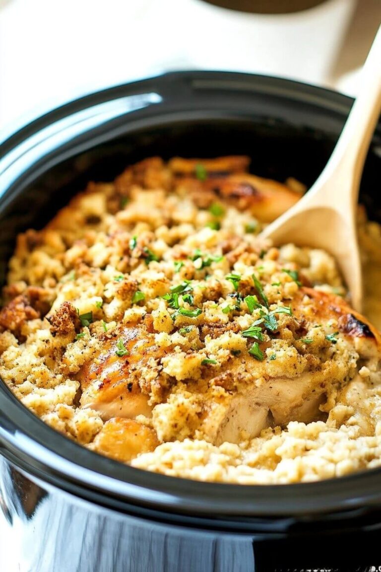 4-Ingredient Slow Cooker Chicken With Stuffing Recipe