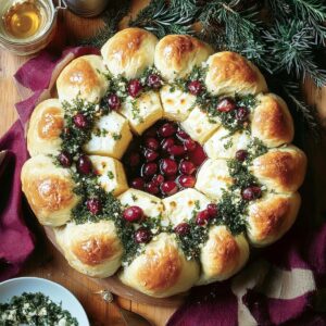 Festive Baked Brie And Bread Wreath Recipe