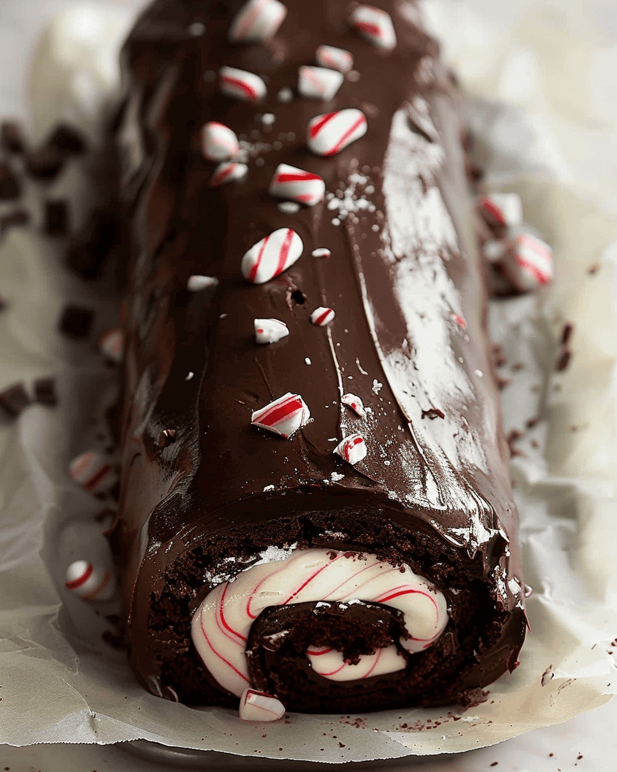 Peppermint Chocolate Dream Roll Cake Recipe