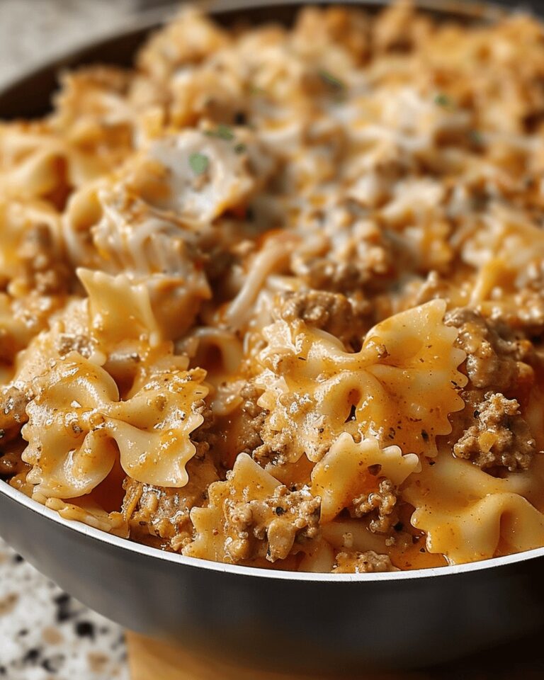 Creamy Cheesy Beef Bowtie Delight Recipe