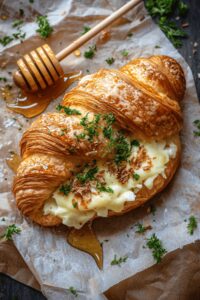 Buttery Garlic Baked Croissants with Turkey & Havarti Recipe