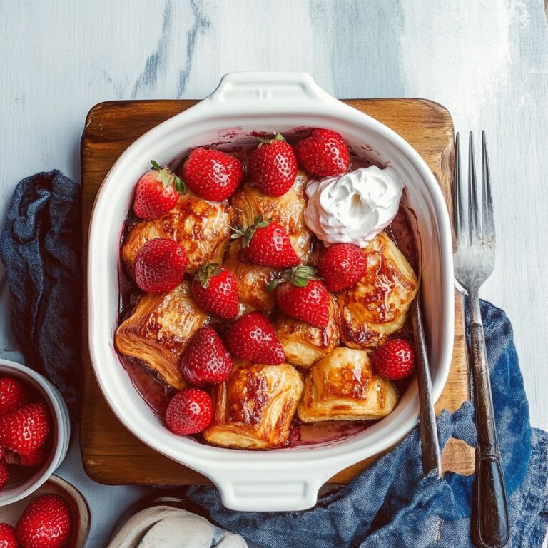 Dreamy Croissant Baked French Toast With Strawberries And Cream Cheese Recipe
