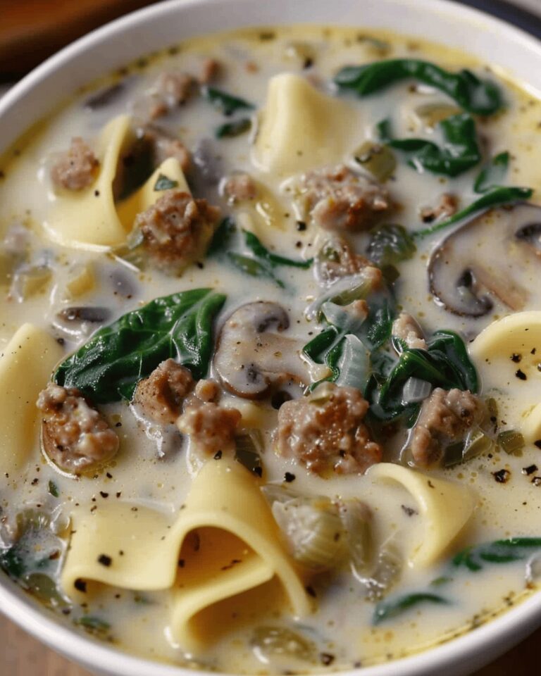 Creamy Spinach And Sausage Lasagna Soup Recipe