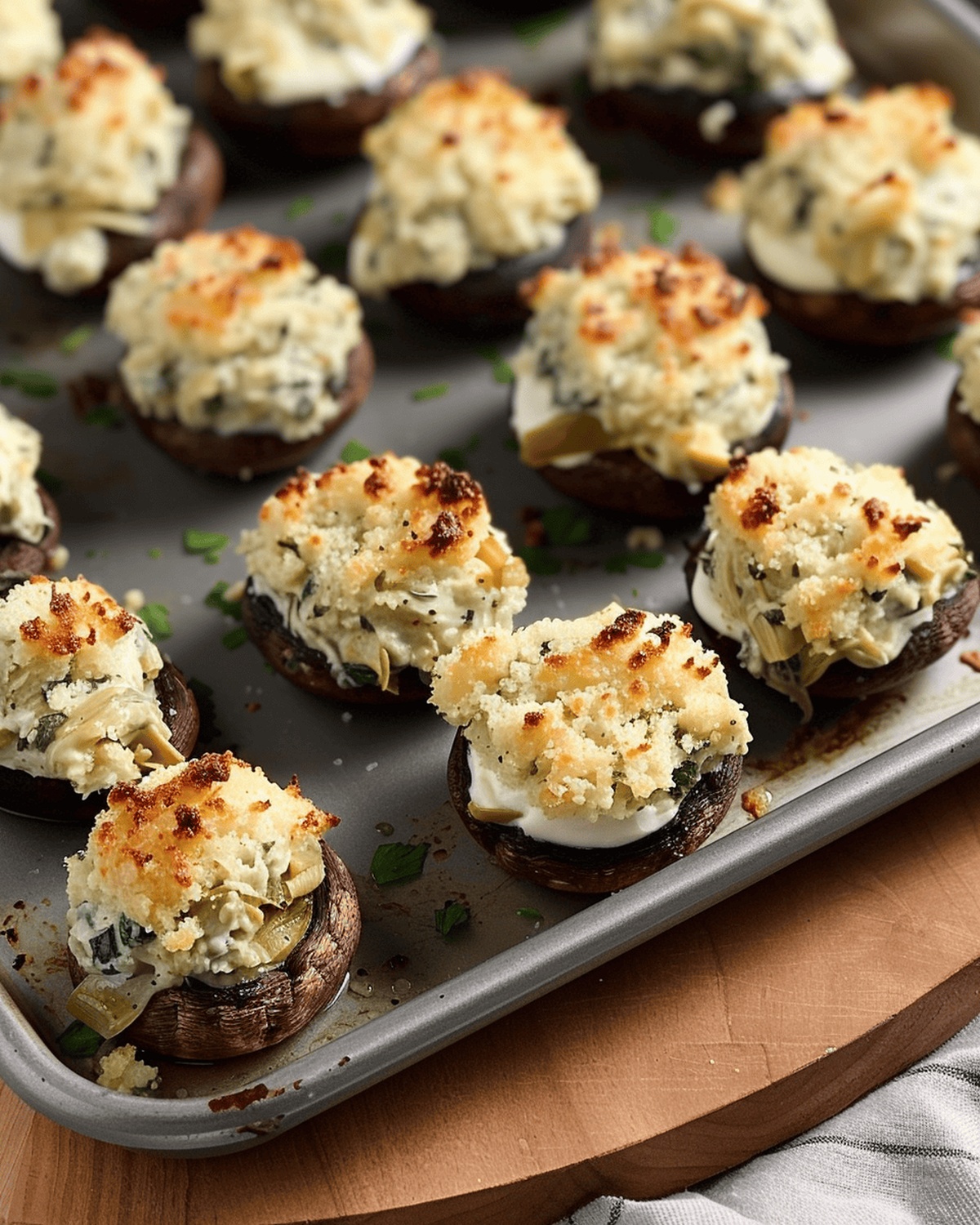 Spinach And Artichoke Stuffed Mushroom Bites Recipe