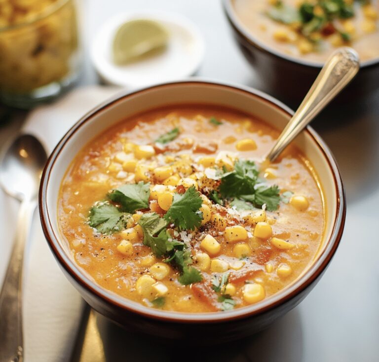 Spicy Mexican Street Corn Soup Recipe