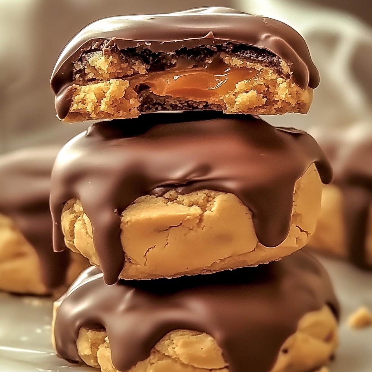 Gooey Peanut Butter Caramel Cookies Recipe