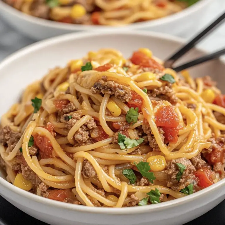 Hearty Crockpot Taco Spaghetti Recipe